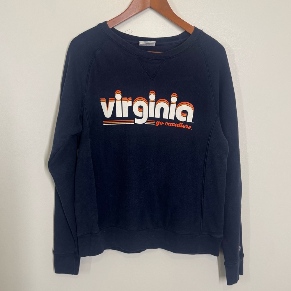 Virginia Retro Crewneck Sweatshirt Champion Navy Medium Crew Neck NWOT Cavaliers